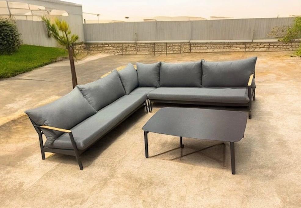 NIEUW Loungeset In Doos Antraciet Aluminium Inclusief Tafel, Tuin en Terras, Tuinsets en Loungesets, 6 zitplaatsen, Bijzettafel