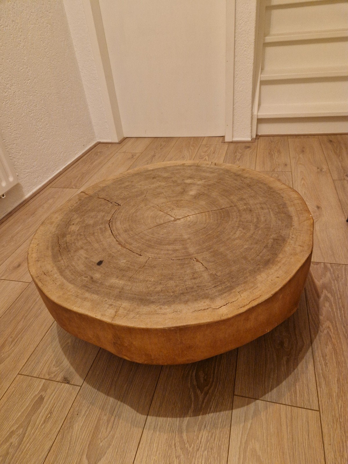 Unieke boomstam salontafel - 80cm doorsnede, Huis en Inrichting, Ophalen, Gebruikt, 50 tot 100 cm, Landelijk, Industrieel, Rustiek