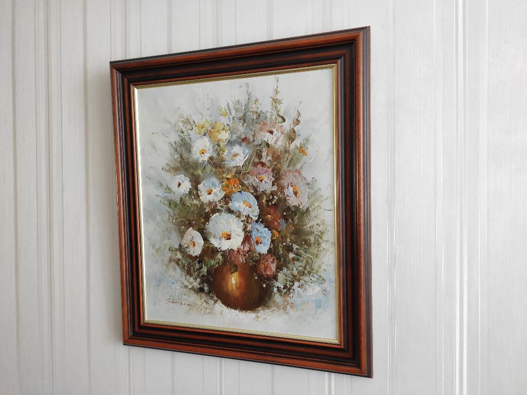 Bloemenvaas Schilderij door E. Samson - zonder lijst, Antiek en Kunst, Ophalen of Verzenden