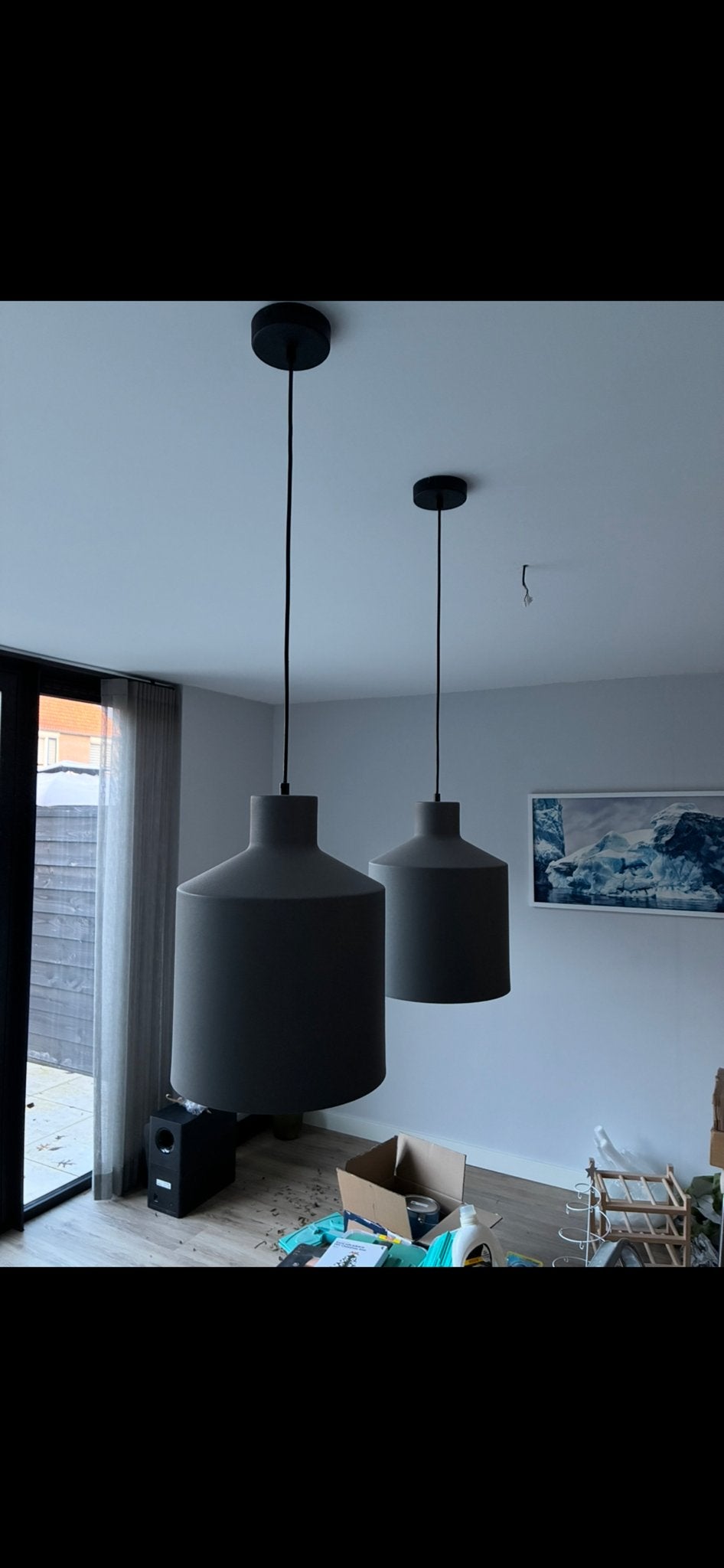 Set van 2 moderne hanglampen - Zo goed als nieuw, Ophalen of Verzenden, Zo goed als nieuw, Metaal