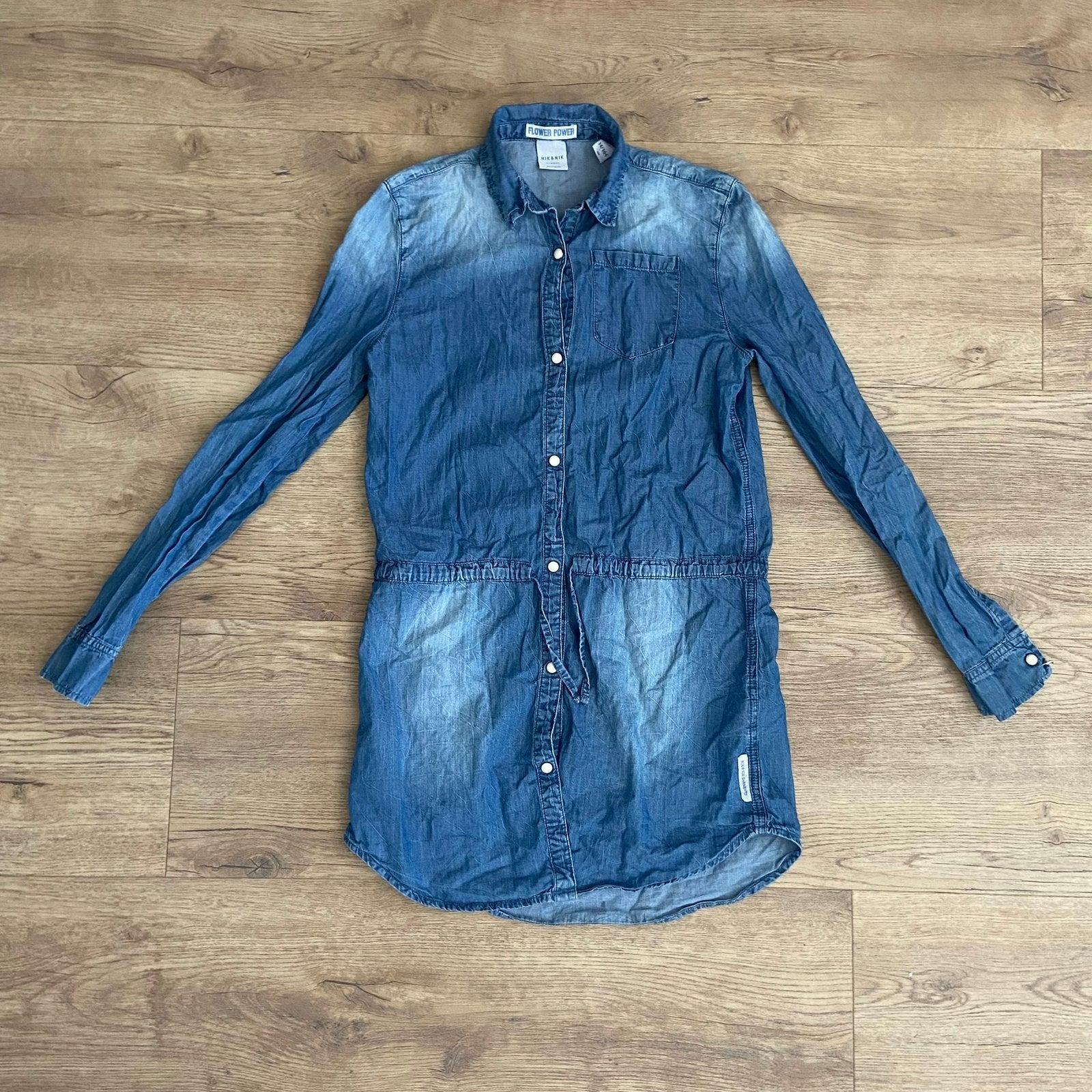 NIK&NIK Nikkie Denim Spijkerjurk Meisjes Blousejurk Maat 164, Ophalen of Verzenden, Zo goed als nieuw, Meisje, Jurk of Rok