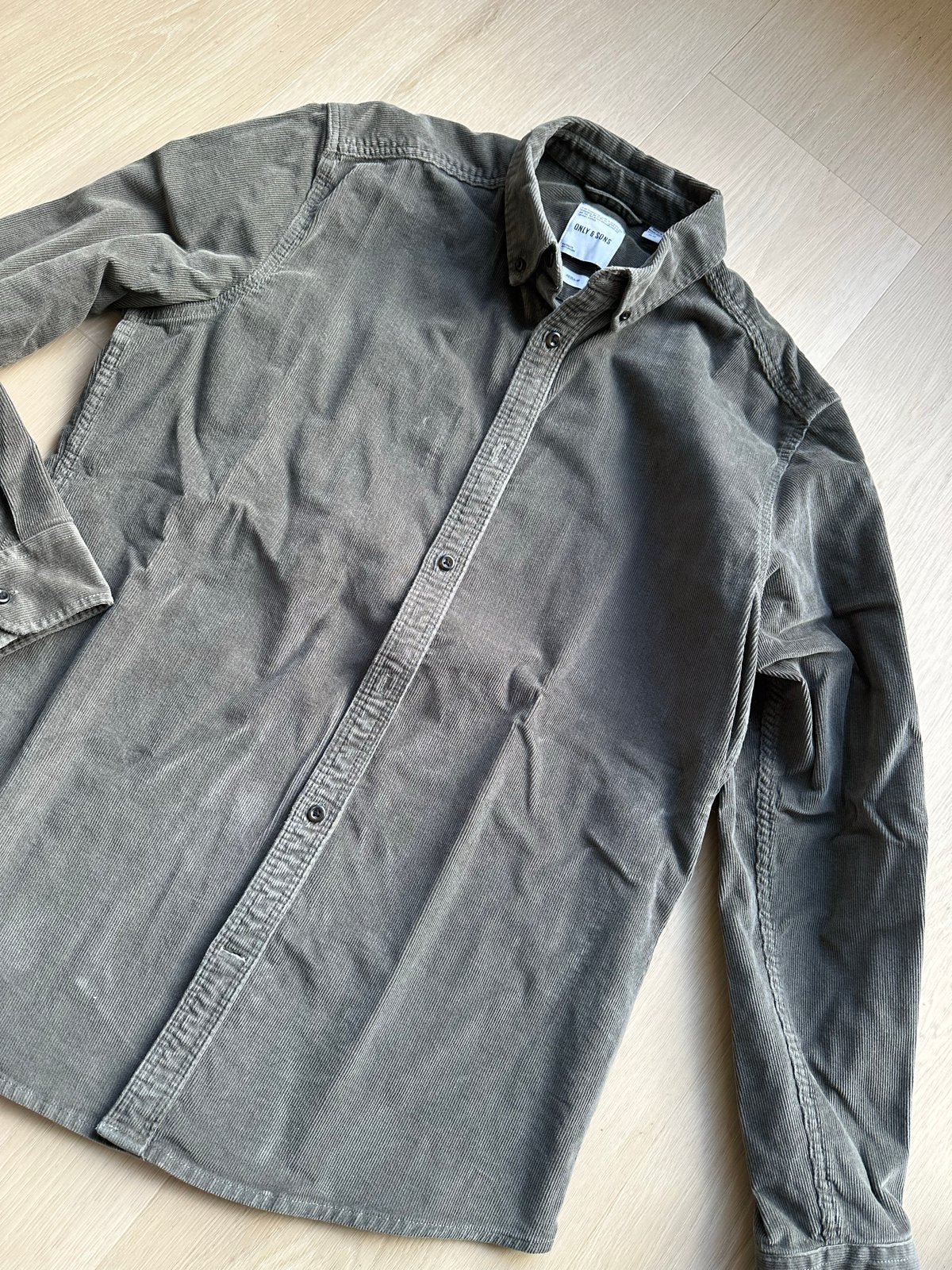 Only & Sons Corduroy Overhemd - Castor Gray - Maat L, Ophalen of Verzenden, Nieuw, Grijs, Halswijdte 41/42 (L)