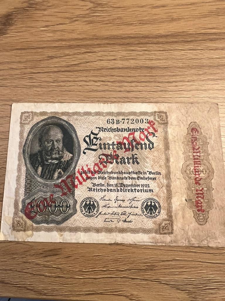 Duitse Bankbiljet - 1 Miljard Mark (1.000.000.000)-1922/1923, Postzegels en Munten, Bankbiljetten | Europa | Niet-Eurobiljetten