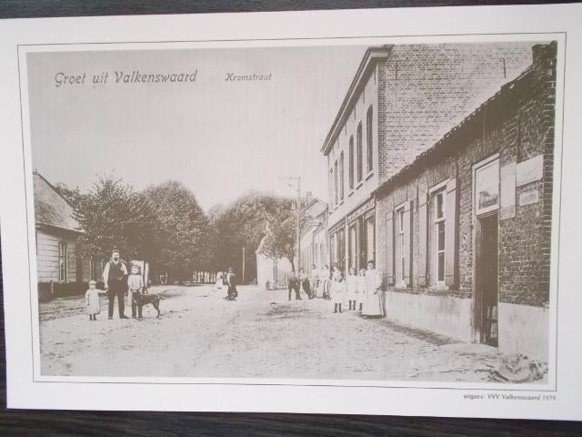 Kromstraat Groet uit Valkenswaard 1909 prent heruitgave VVV, Ophalen of Verzenden, Voor 1920, Noord-Brabant