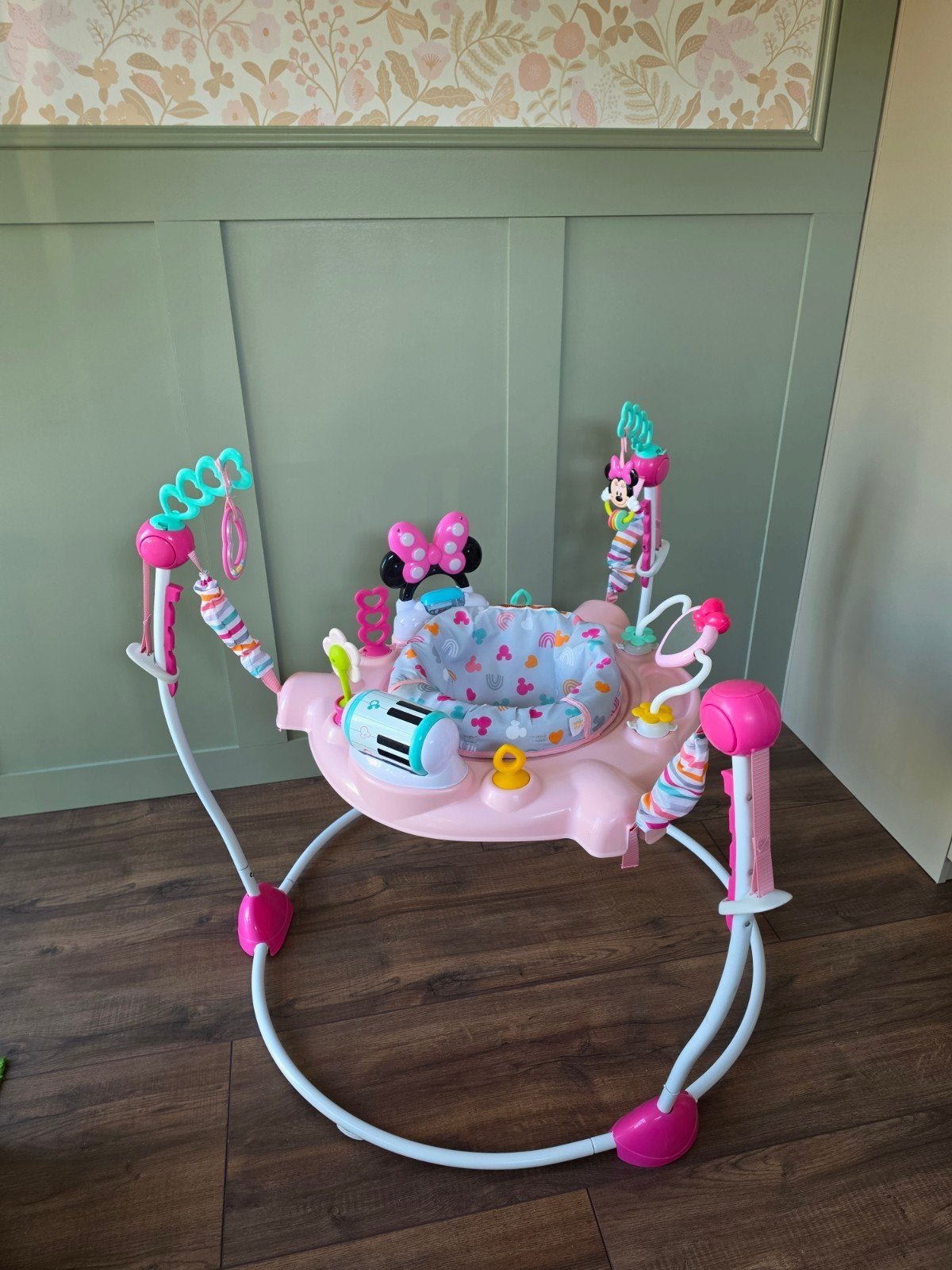 Bright Starts Disney Minnie Mouse jumper bouncer, Ophalen, Gebruikt, Overige typen, Met geluid
