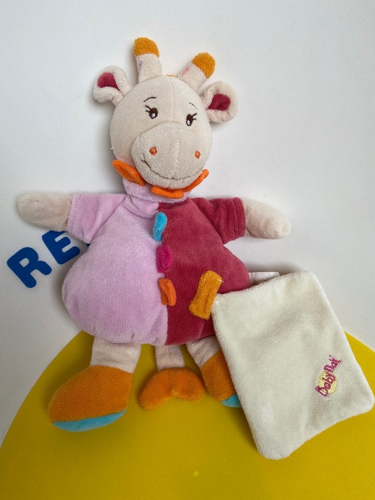 K4719 BabyNat giraf giraffe met doekje, Ophalen of Verzenden, Zo goed als nieuw, Overige typen