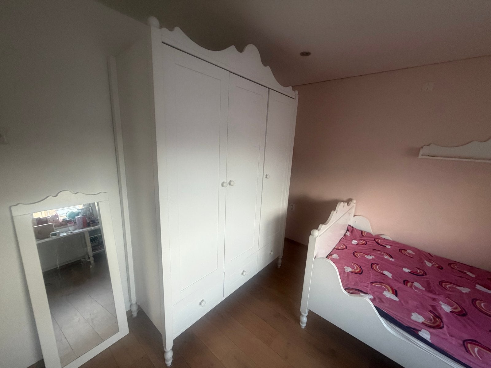 Bopita kinderkamer set: kledingkast, bed en spiegel, Ophalen, Gebruikt, Kast