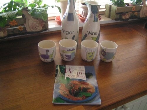 2xKaraf en 4 bekers en boek., Ophalen, Overige typen, Nieuw, Overige stijlen