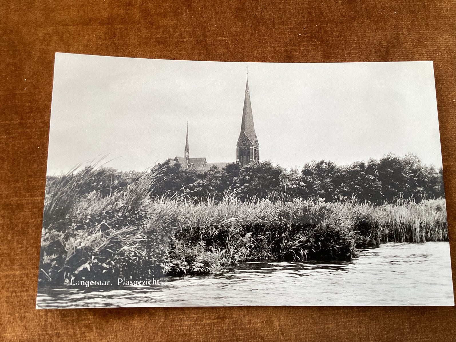 Langeraar. Plasgezicht. Kerk, Ophalen of Verzenden, Ongelopen, Zuid-Holland