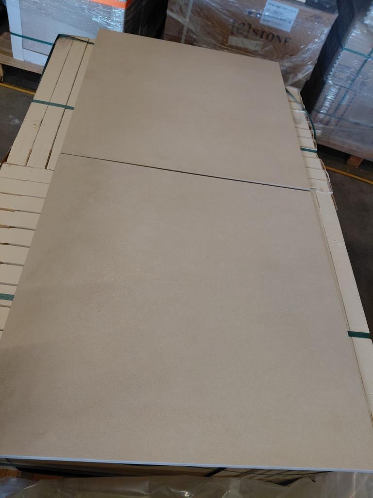 Partij keramische terrastegels 60x60x2cm beige Aktie prijzen, Ophalen, Keramiek, Nieuw, 10 m² of meer
