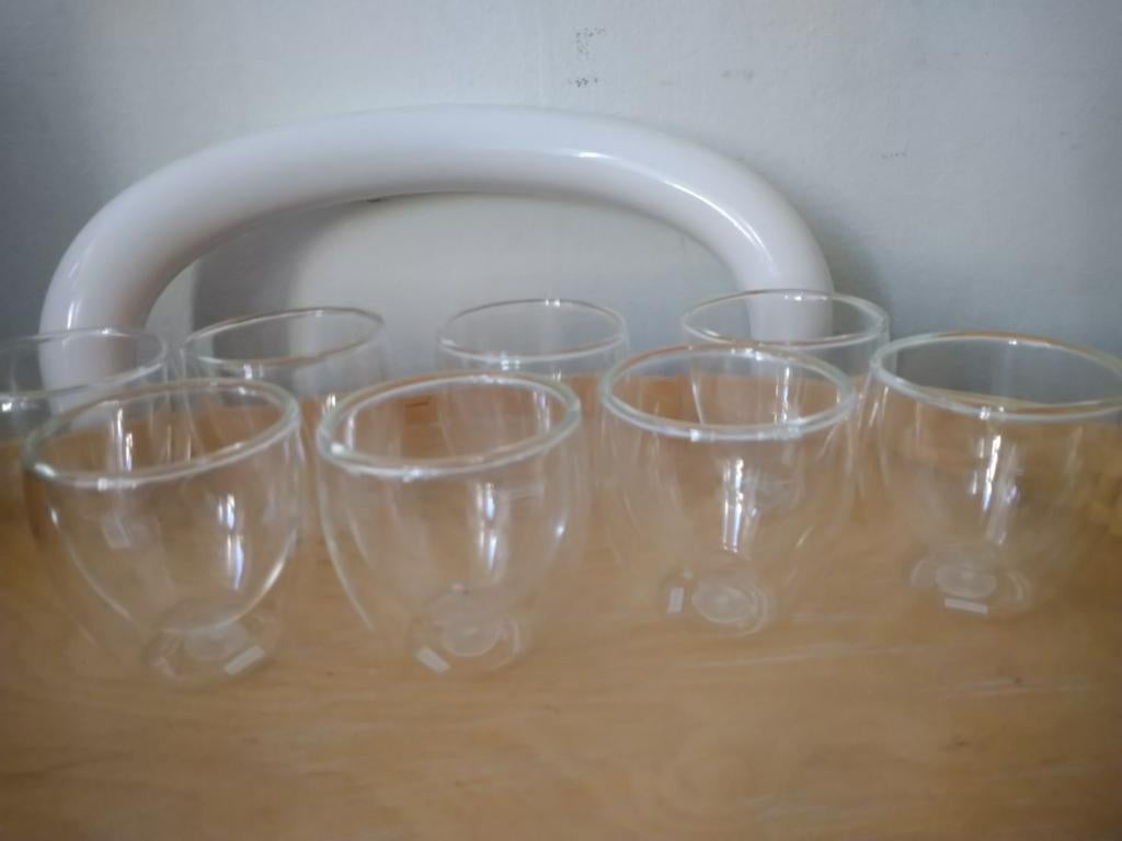 8 dubbelwandige espressokopjes bodum, Huis en Inrichting, Keuken | Servies, Ophalen of Verzenden, Glas, Overige stijlen, Glas of Glazen