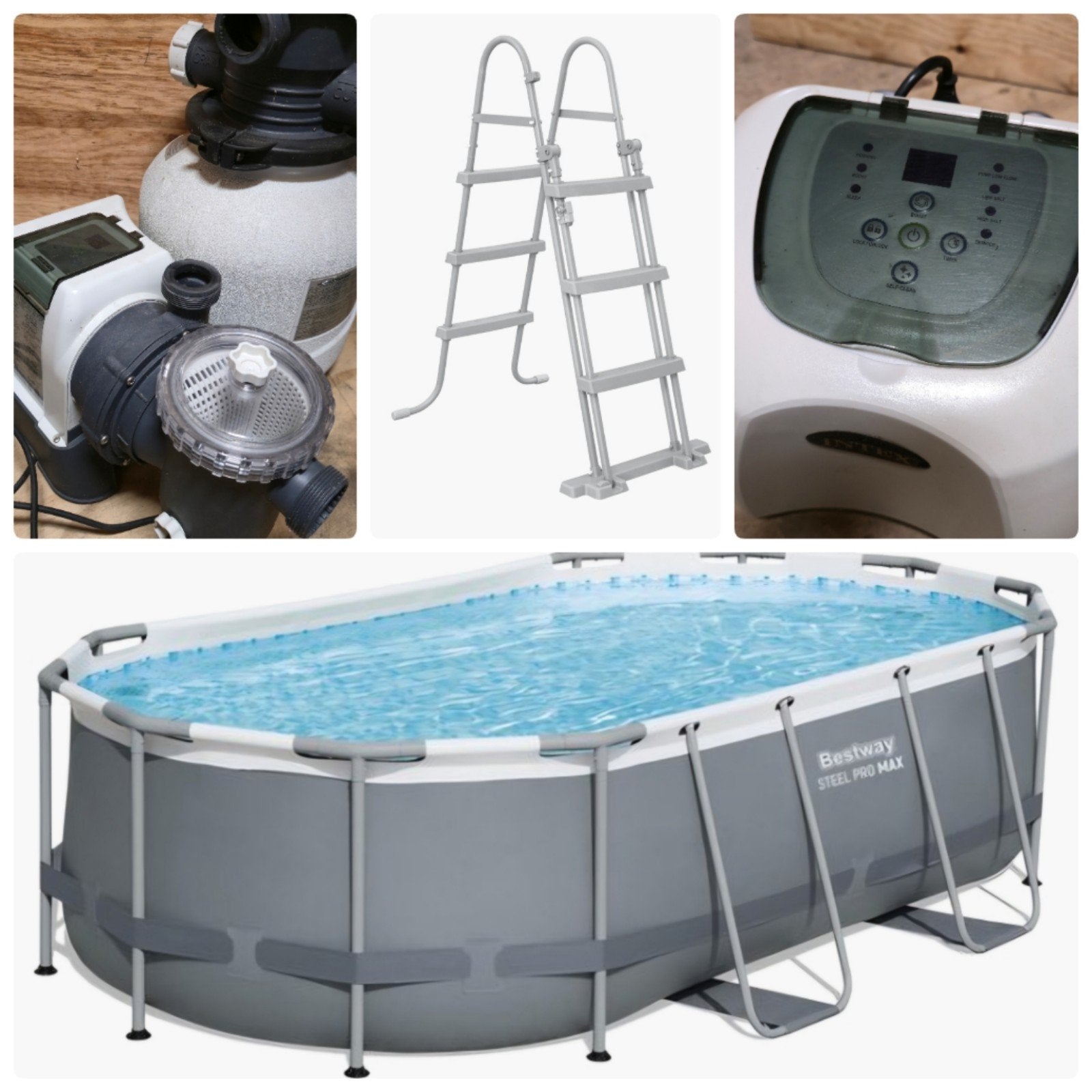 Bestway Ovaal Zwembad (427x250x100) met Zandfilter & Zout, Ophalen, 200 tot 300 cm, 80 tot 120 cm, Ovaal