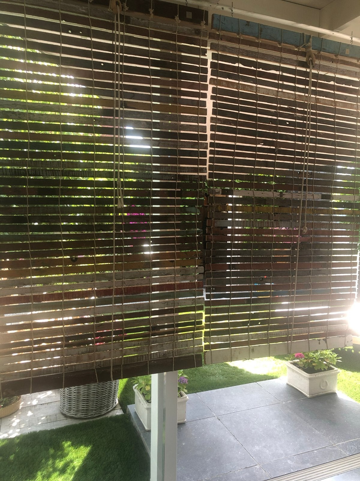 Rivièra Maison oprolbaare shutters, Tuin en Terras, Ophalen, Gebruikt, Overige typen, 150 tot 300 cm