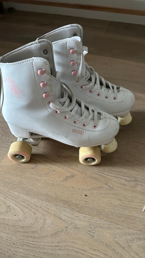 Oxelo Quad Skates Maat 40 - Wit met Roze Details, Ophalen of Verzenden, Gebruikt, Dames