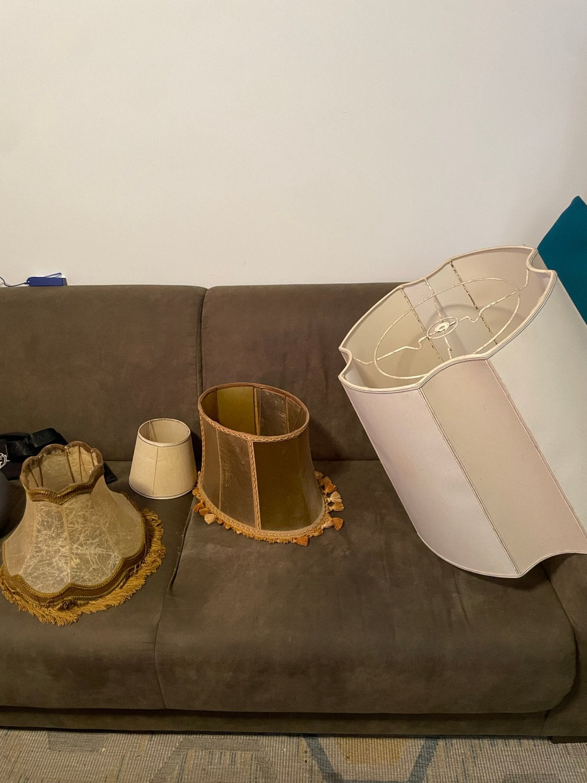 Diverse lampenkappen - Vintage en brocante, Huis en Inrichting, Ophalen, Gebruikt, Textiel, Overige vormen