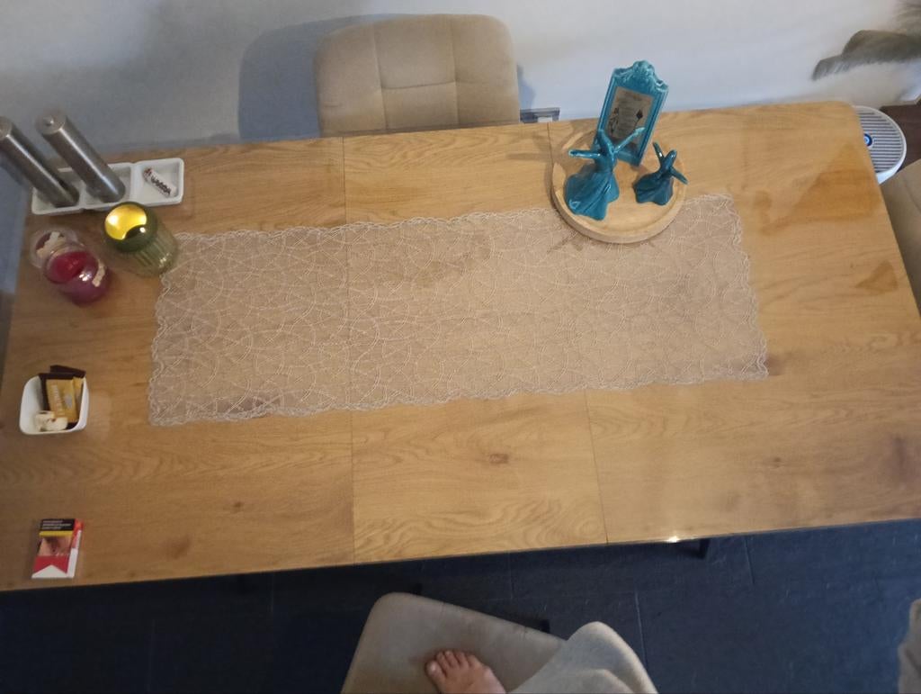 Uitklapbare eettafel 120-160 cm, Huis en Inrichting, Tafels | Eettafels, Gebruikt, 100 tot 150 cm, Modern, Vier personen
