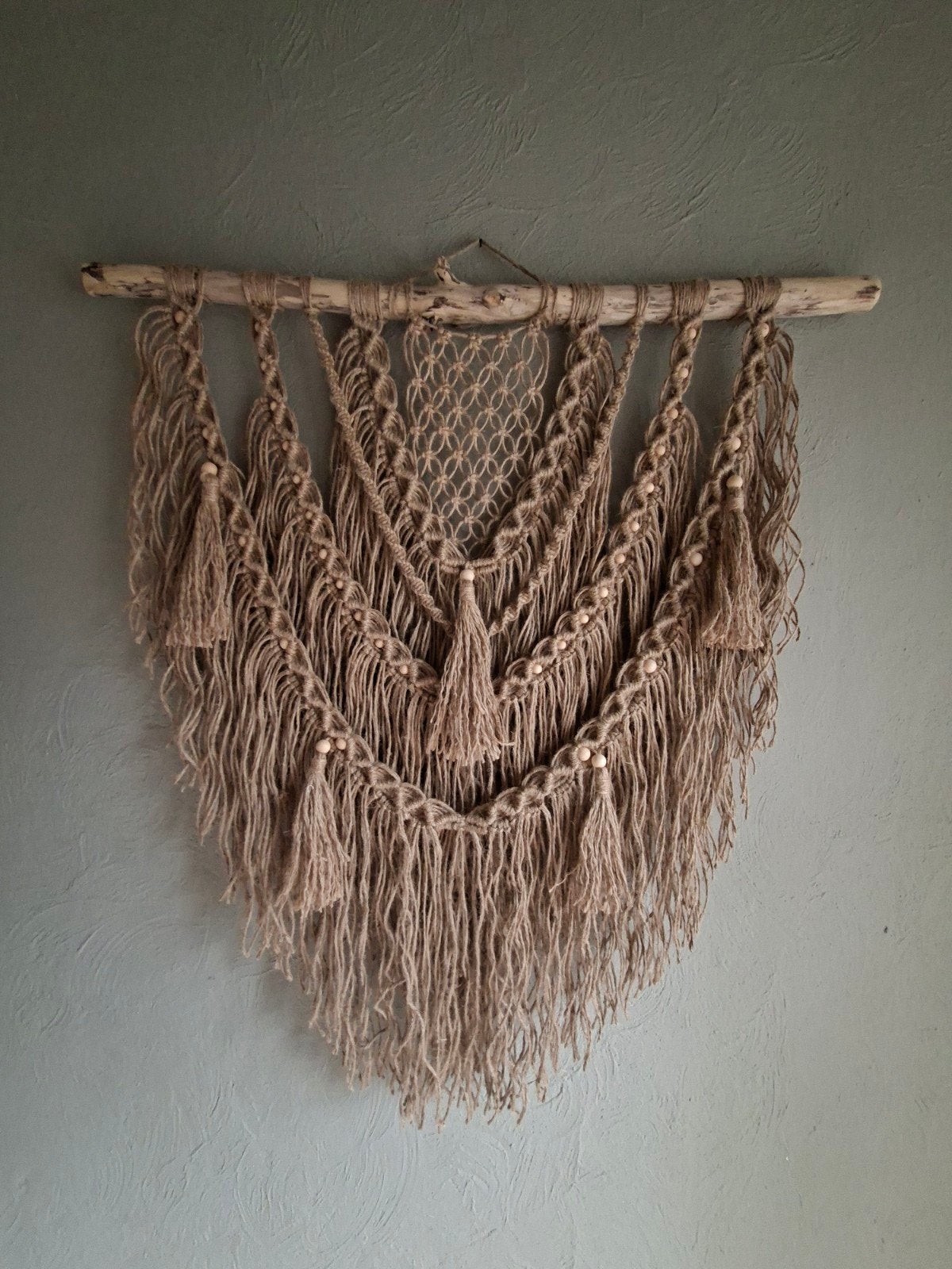 Handgemaakte macrame jute wandkleed ibiza boho, Huis en Inrichting, Ophalen of Verzenden, Nieuw