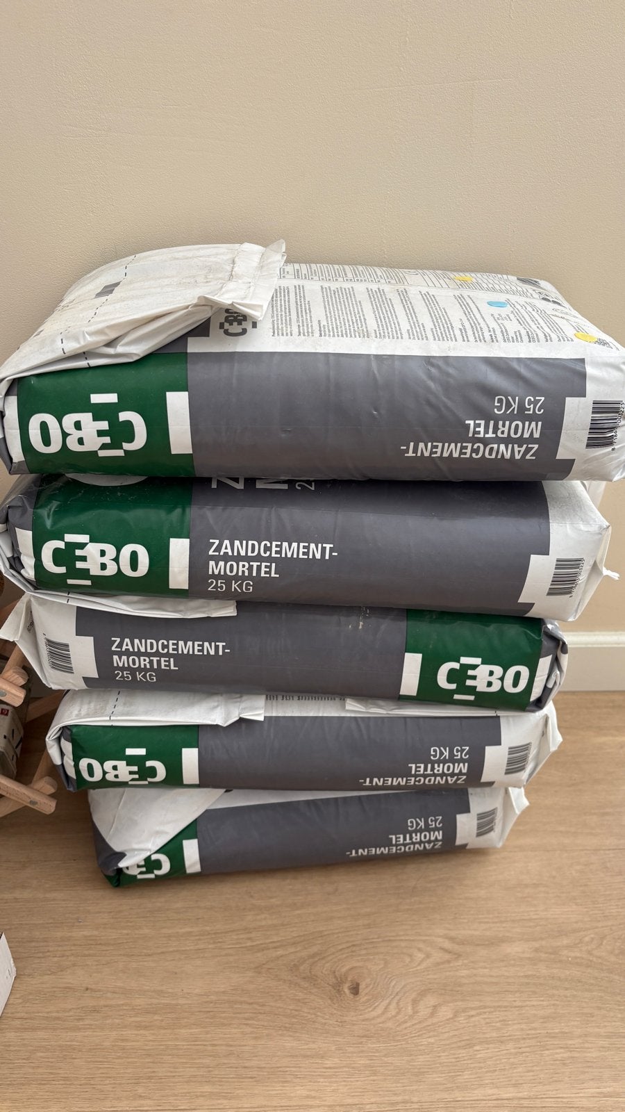 CEBO Zandcementmortel 25kg - Sterkteklasse C20-F4, Doe-het-zelf en Verbouw, Ophalen, Gebruikt, Overige typen, Minder dan 20 cm