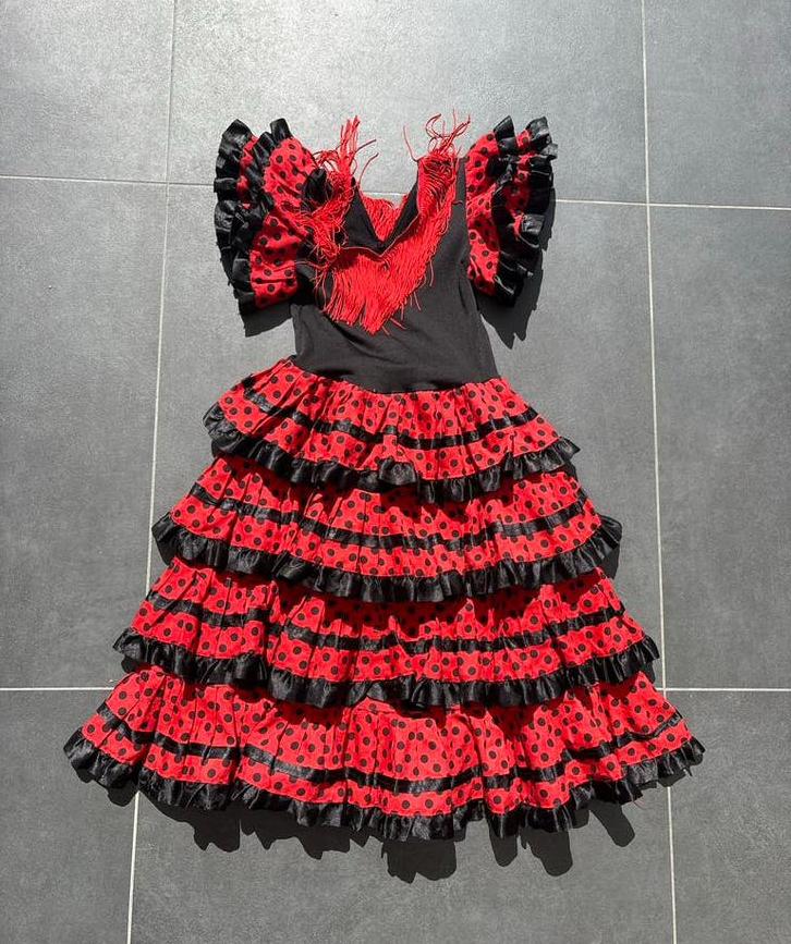 Spaanse jurk voor carnaval, Kinderen en Baby's, Ophalen of Verzenden, Gebruikt, Meisje