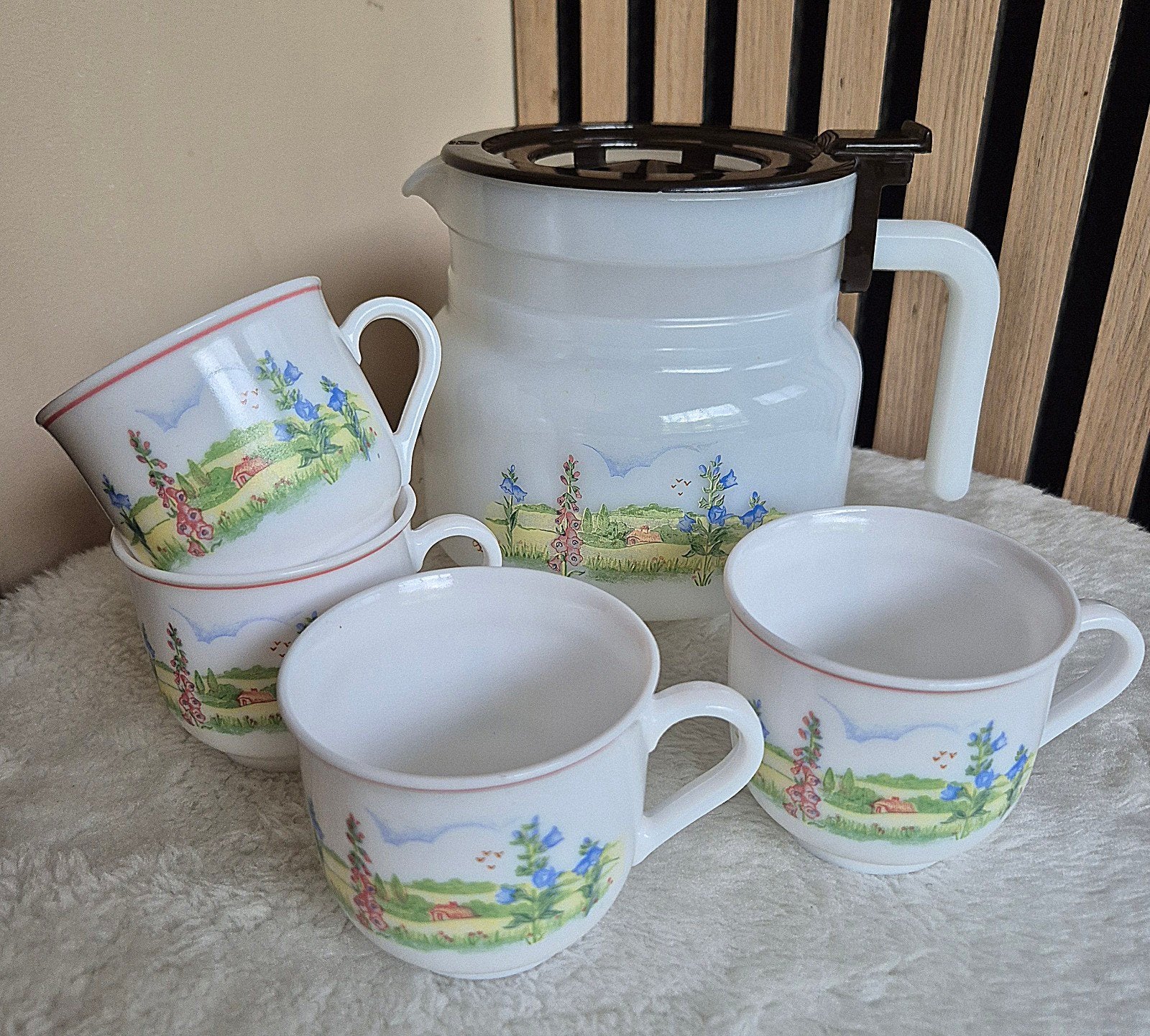 Arcopal vintage koffie of thee servies, Ophalen of Verzenden, Overige stijlen, Kop(pen) en/of Schotel(s), Glas