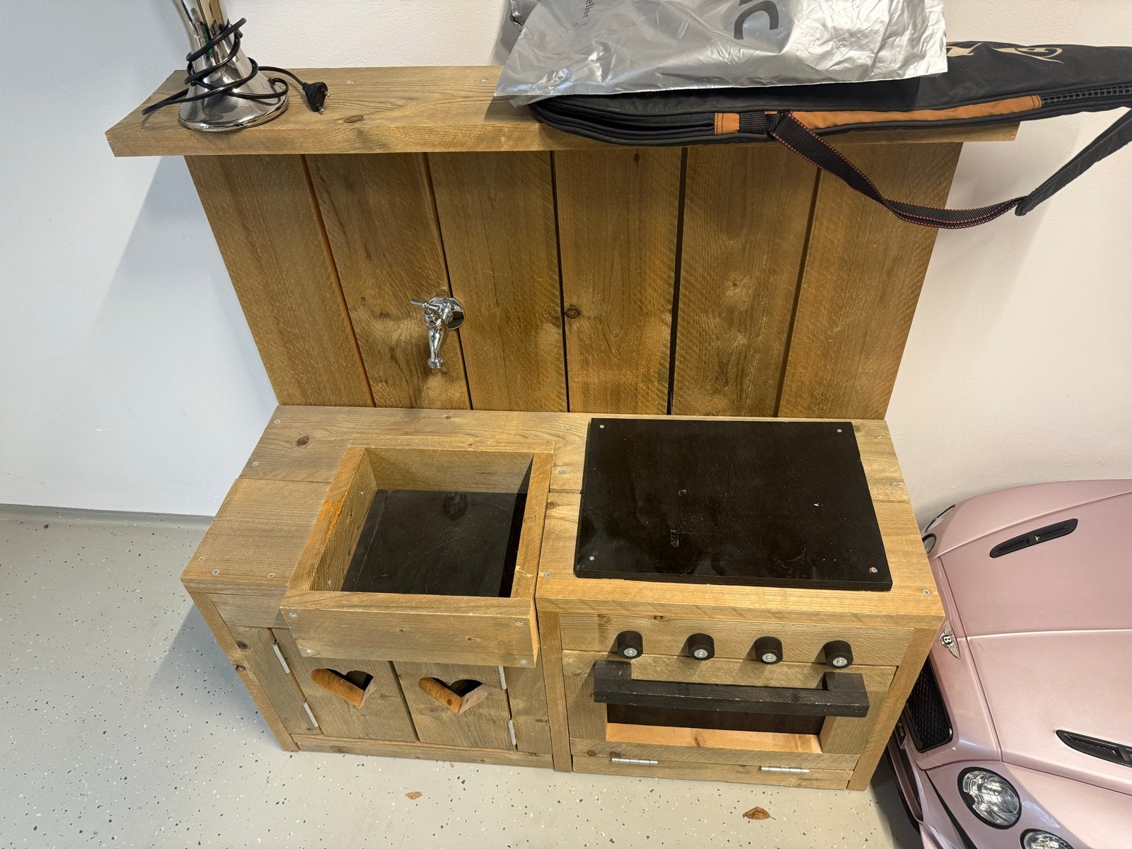 Steigerhouten speelkeuken voor kinderen, Ophalen, Gebruikt, Meubelstuk of Keukentje