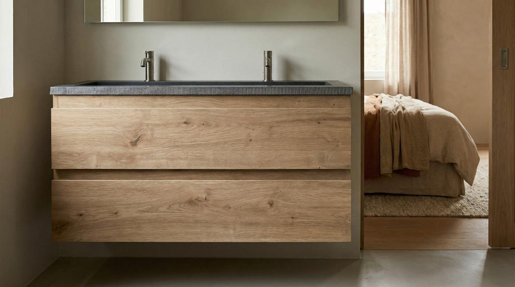 Actie-set badmeubelset 120 cm met écht hardstenen wastafel, Ophalen, 100 tot 150 cm, Nieuw, Minder dan 100 cm