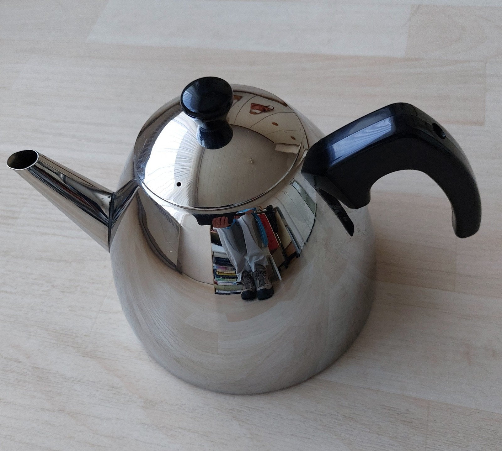 Bredemeijer dubbelwandige theepot roestvrij staal 1,2 l.zgan, Theepot/fluitketel, Bredemeijer, Zilver, Ophalen of Verzenden