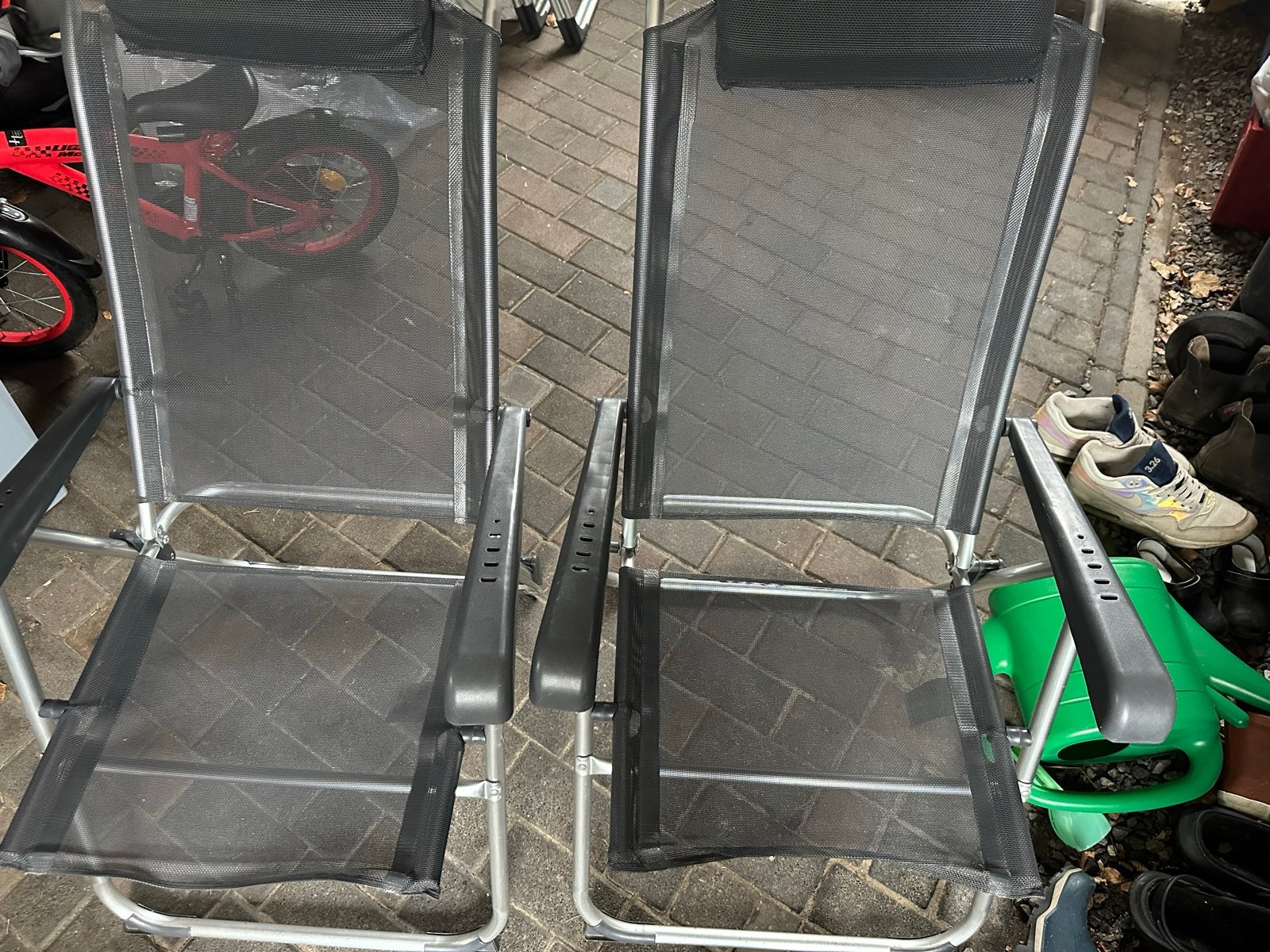 Verstelbare campingstoelen - Set van 2, Caravans en Kamperen, Ophalen, Gebruikt, Campingstoel