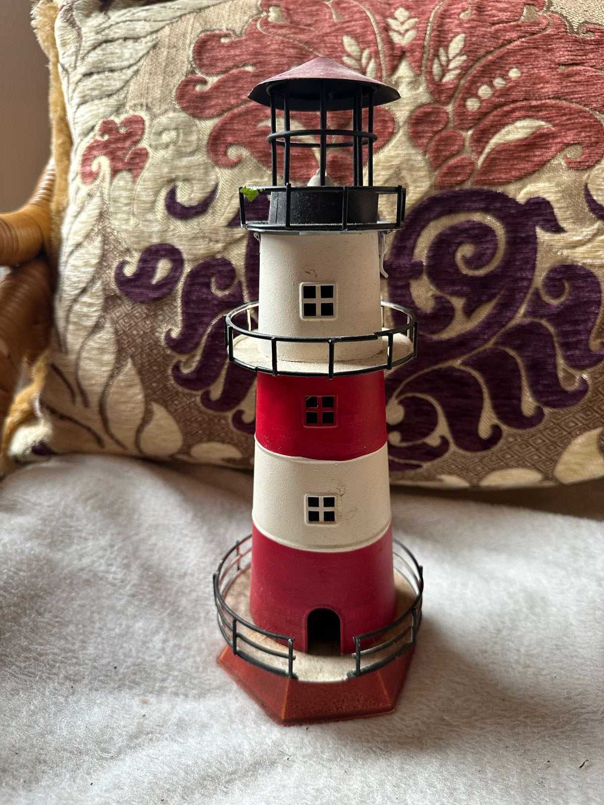 Decoratieve vuurtoren met lichtje op batterijen, Gebruikt, Meerkleurig, Overige stijlen, Ophalen of Verzenden