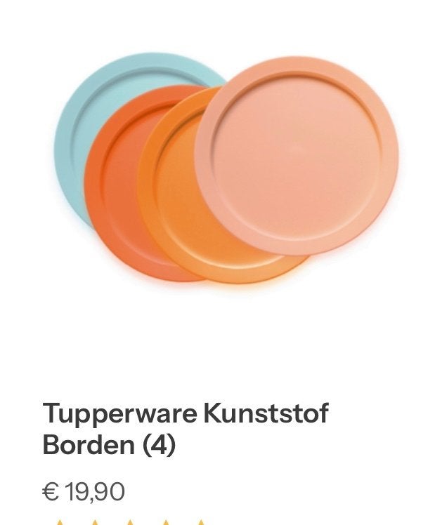 Tupperware Kunststof Borden (4) - Splinternieuw, BPA-vrij, Overige kleuren, Overige typen, Nieuw