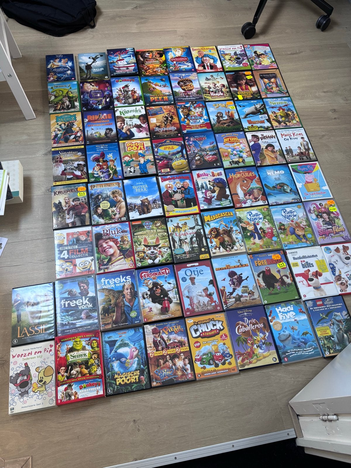 65 kinderfilms op DVD - Diverse titels, Cd's en Dvd's, Gebruikt, Animatie, Alle leeftijden, Nederlands