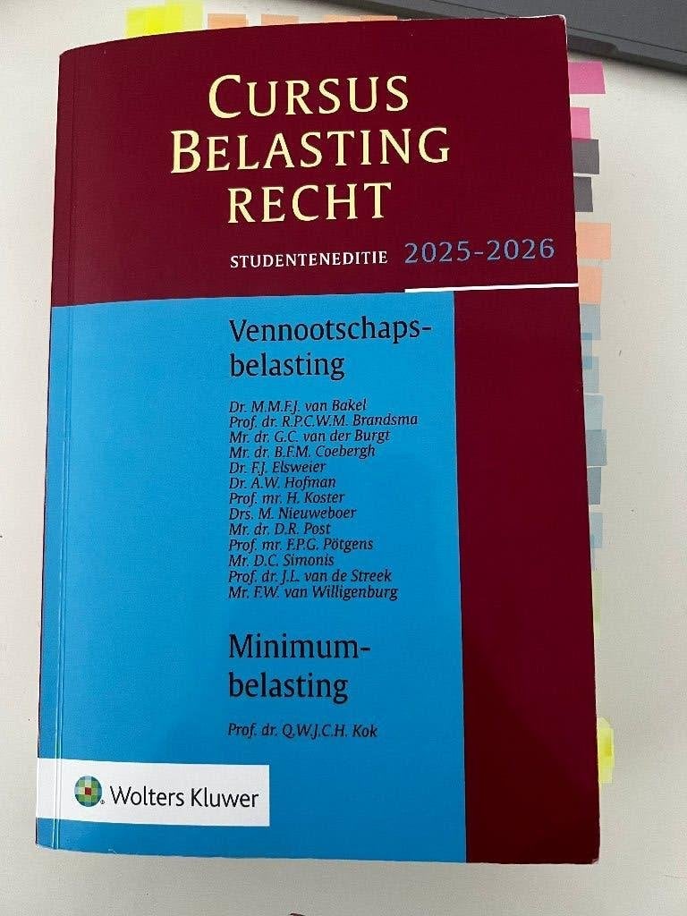 Cursus Belastingrecht Vennootschapsbelasting, Ophalen of Verzenden, Alpha, Zo goed als nieuw