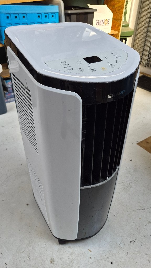Sharp Mobiele Airco CV-H9XR Koelen, Ventileren, Ontvochtigen, Ophalen, 3 snelheden of meer, Zo goed als nieuw, Koelen en Ontvochtigen