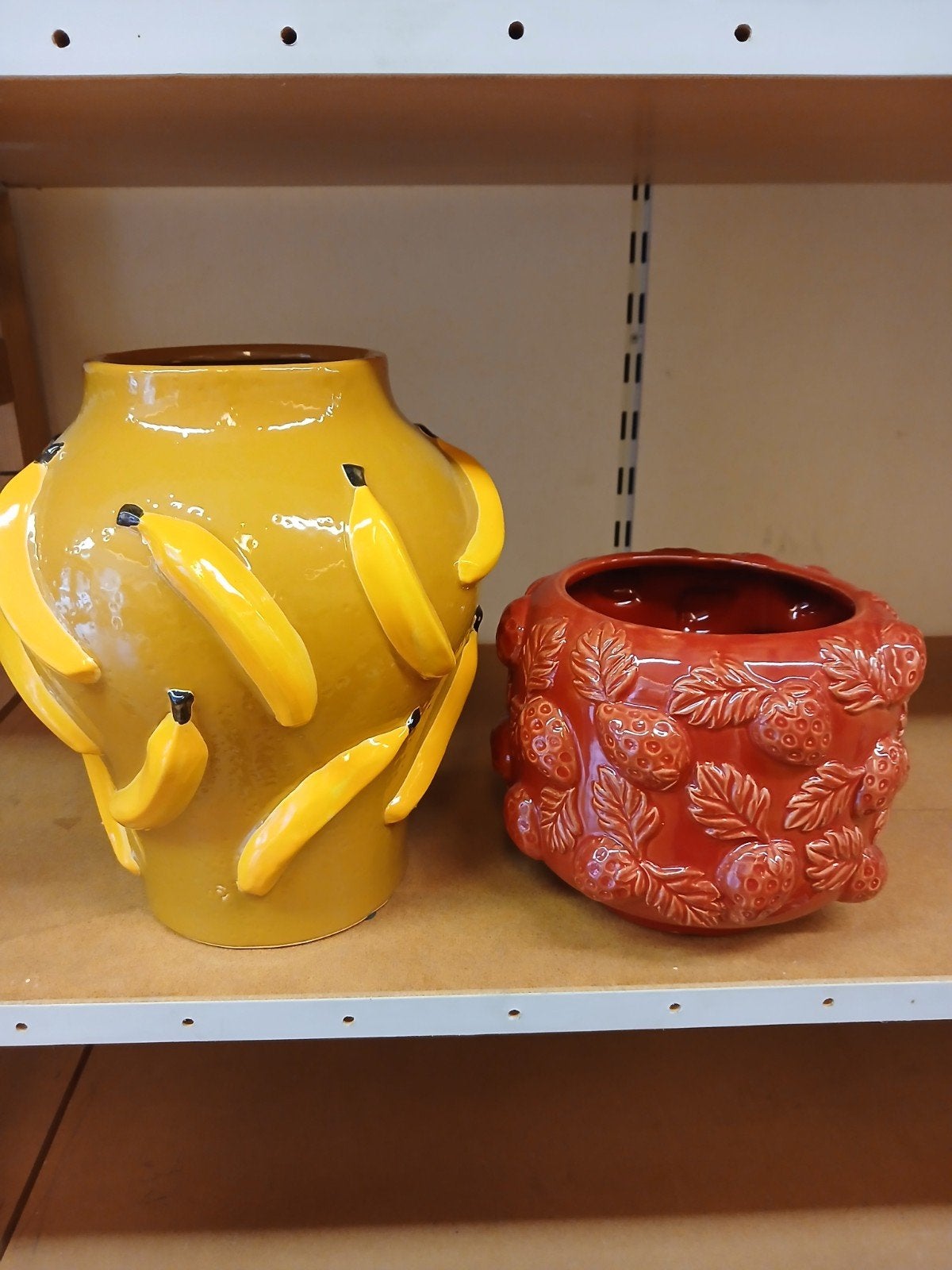 bananen vaas en aardbei pot, Ophalen of Verzenden