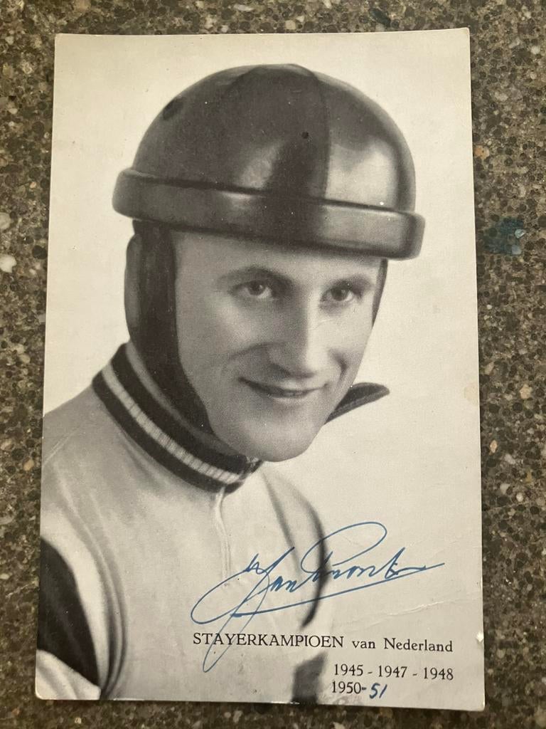 Jan Pronk - kaart met handtekening - wielrenner/stayer, Verzenden, Zo goed als nieuw, Buitenlandse clubs