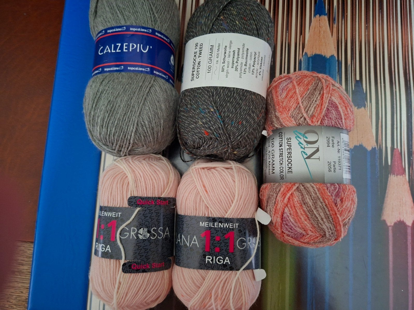 3x100 en 2x50 gr sokkenwol, Nieuw, Ophalen of Verzenden, Wol of Garen, X