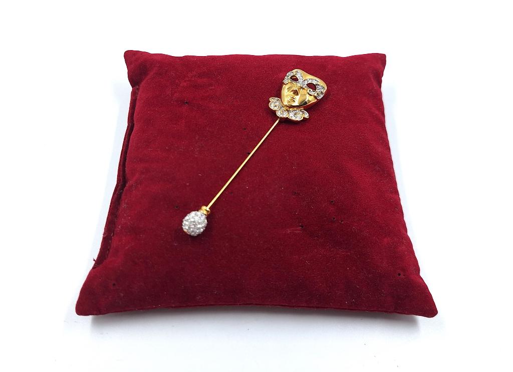 Broche mardi gras masker, Verzamelen, Swarovski, Verzenden, Sieraad of Horloge