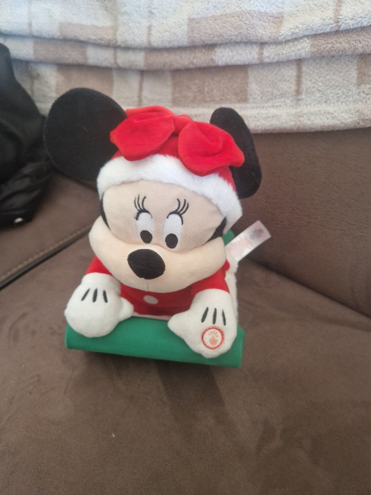 Kerst Minnie Mouse knuffel Disney, Ophalen of Verzenden, Mickey Mouse, Zo goed als nieuw