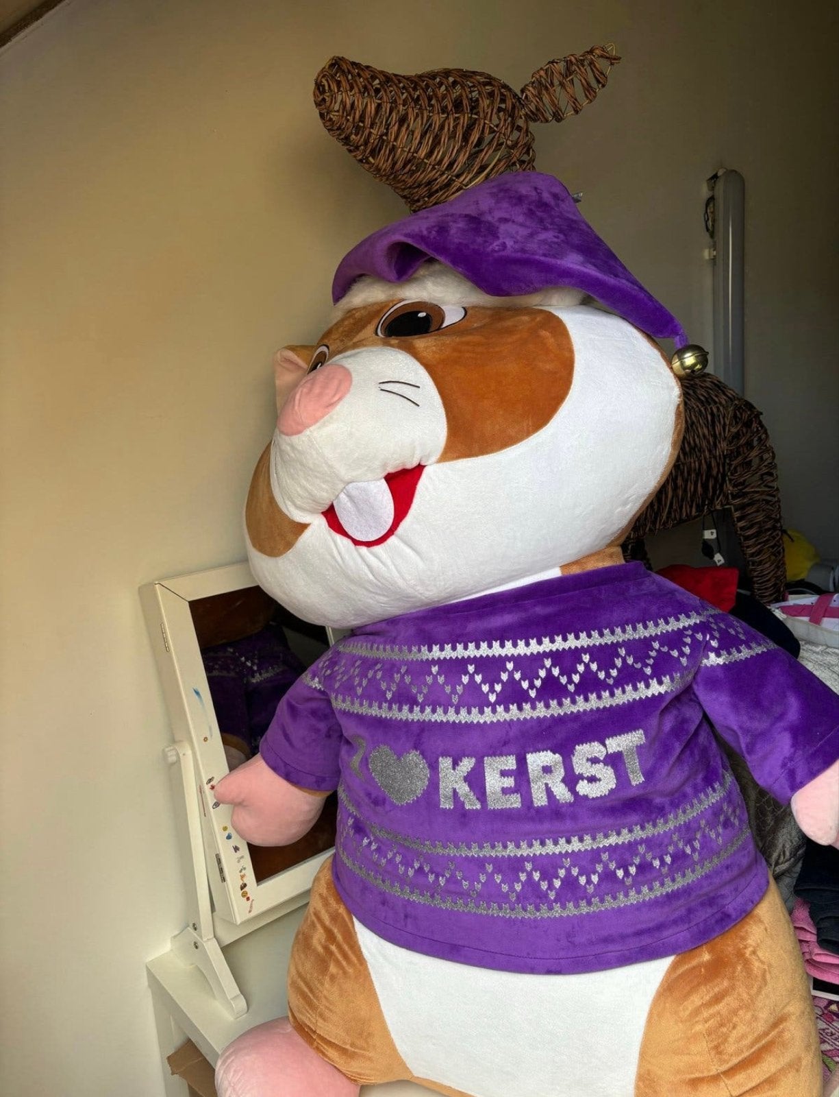 XXL Albert Heijn Hamster Knuffel - Ik hou van Kerst, Ophalen, Albert Heijn, Hamster, Zo goed als nieuw