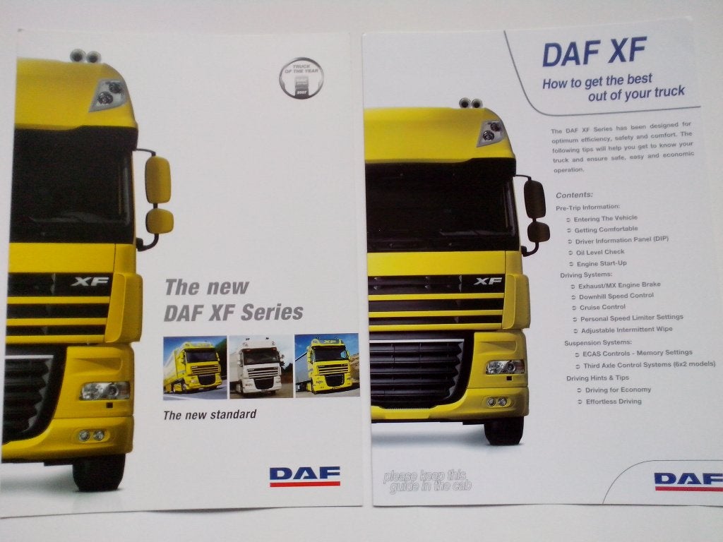 4x DAF XF Super Space Cab SSC + XF brochures folders, Boeken, Ophalen of Verzenden, Zo goed als nieuw, Overige merken