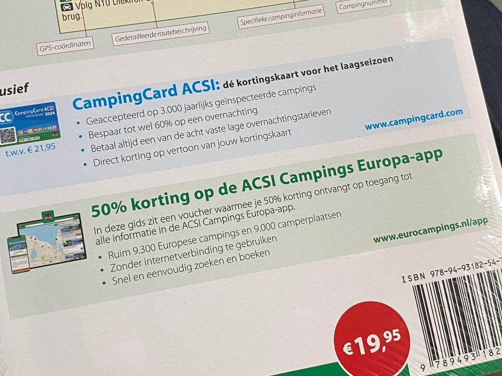 ACSI Campinggids - Benelux 2024 Nieuw in seal!, Ophalen of Verzenden, Nieuw