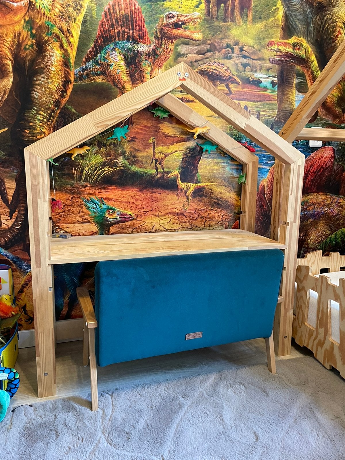 Petit puk Kinderbureau Boss met bankje, Ophalen, Zo goed als nieuw, Hoogslaper