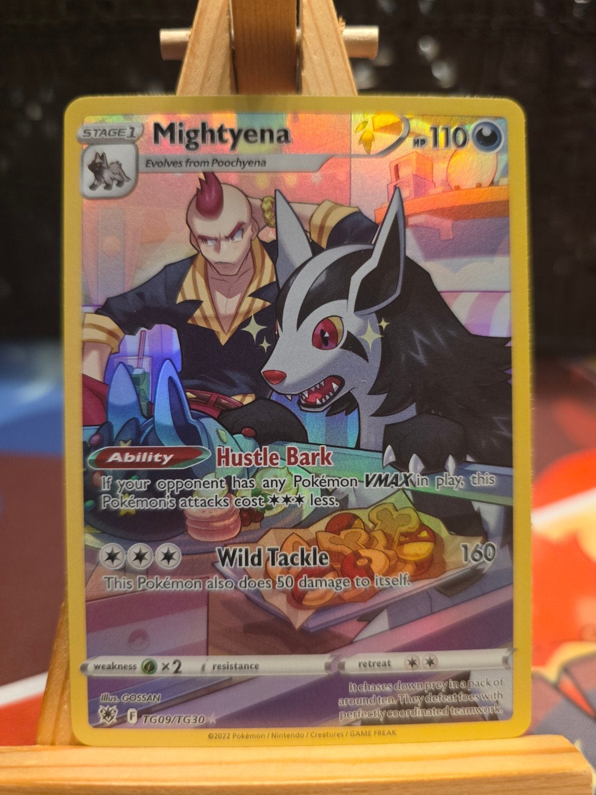 Pokemon Astral Radiance Mightyena TG09, Ophalen of Verzenden, Zo goed als nieuw, Losse kaart, Foil