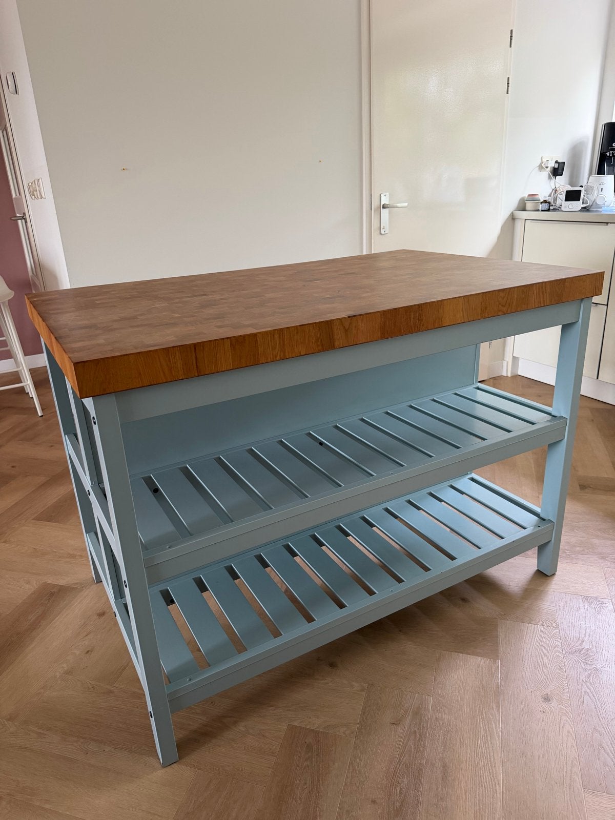 Keukeneiland Vadholma ikea - geschilderd in Celestial Blue, Ophalen, Gebruikt
