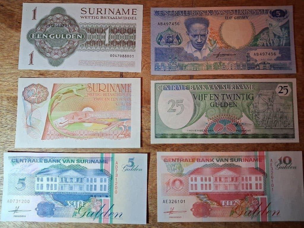 Collectie UNC biljetten Suriname, Postzegels en Munten, Bankbiljetten | Nederland, Ophalen of Verzenden, 10 gulden