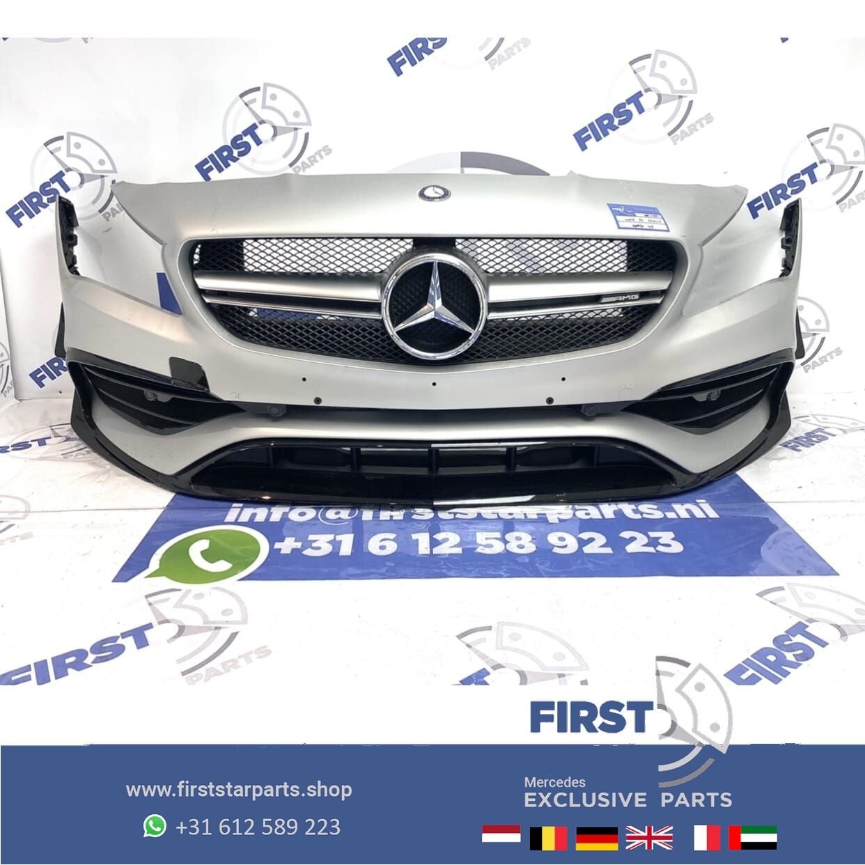 W117 C117 X117 CLA45 FACELIFT AMG VOORBUMPER MAT ZILVER GRIJ, Gebruikt, -, Voor, Ophalen of Verzenden