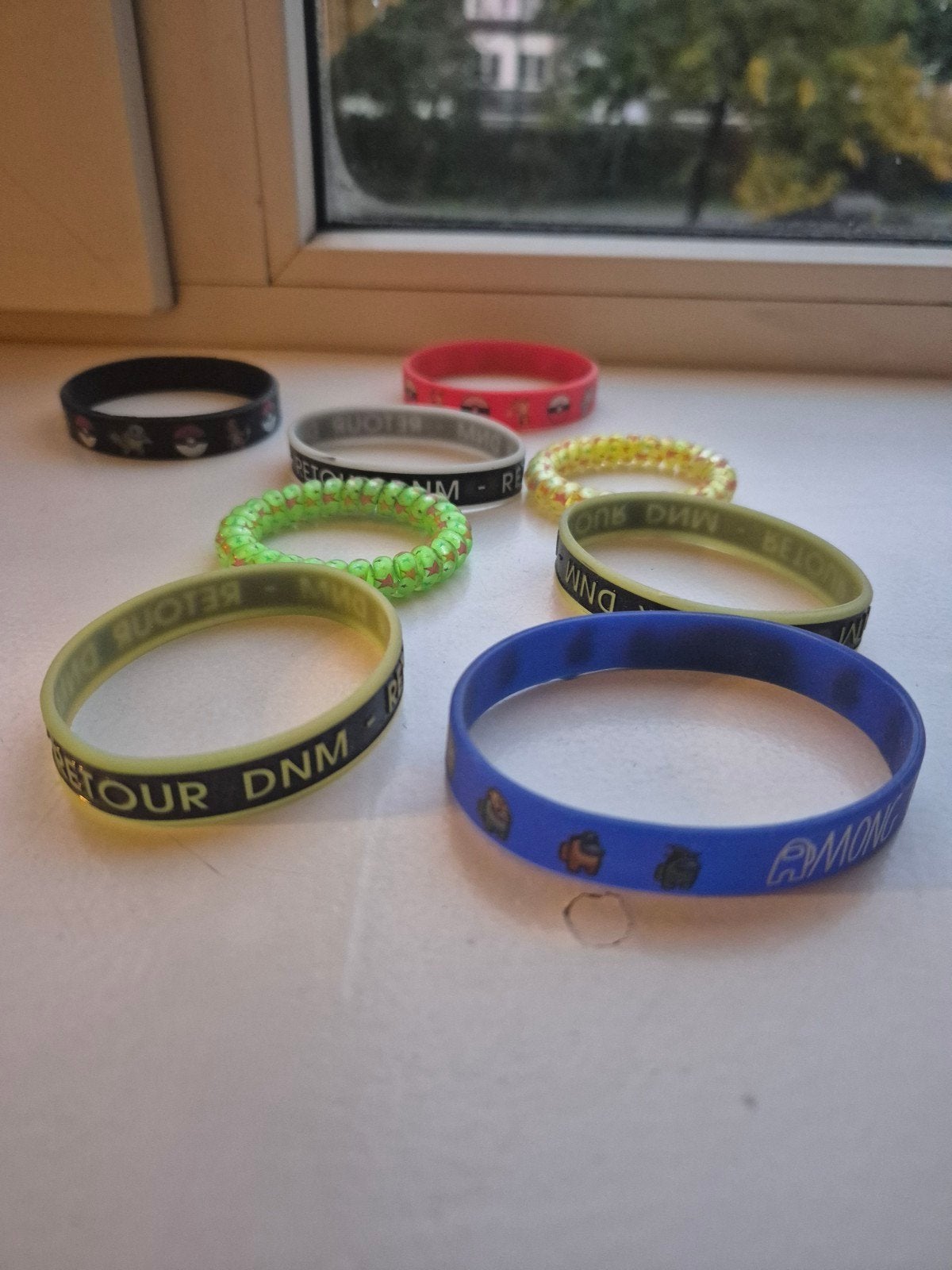Diverse siliconen armbanden - set van 8, Sieraden, Tassen en Uiterlijk, Ophalen of Verzenden, Gebruikt, Overige kleuren, Overige materialen
