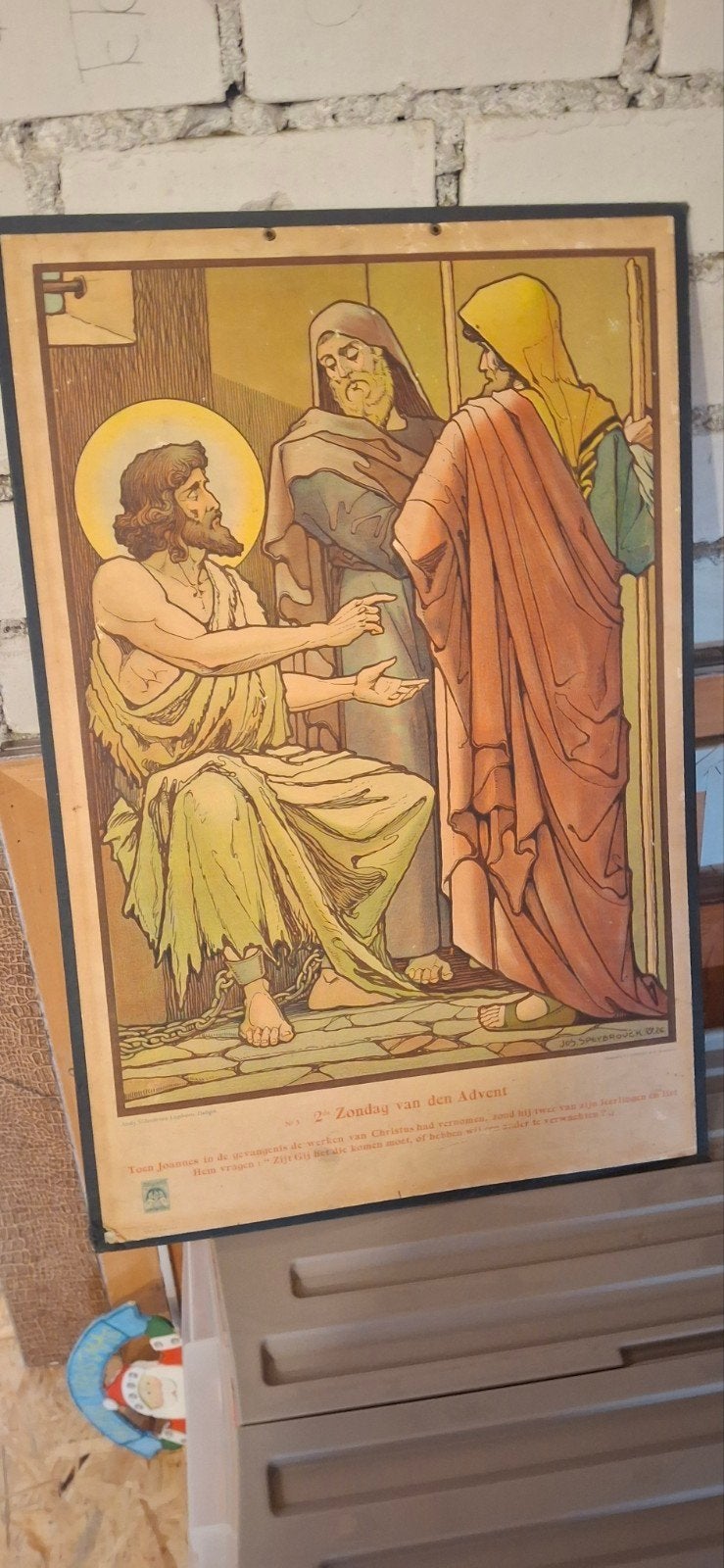 Antieke Religieuze Prent - 2e Zondag van den Advent, Ophalen