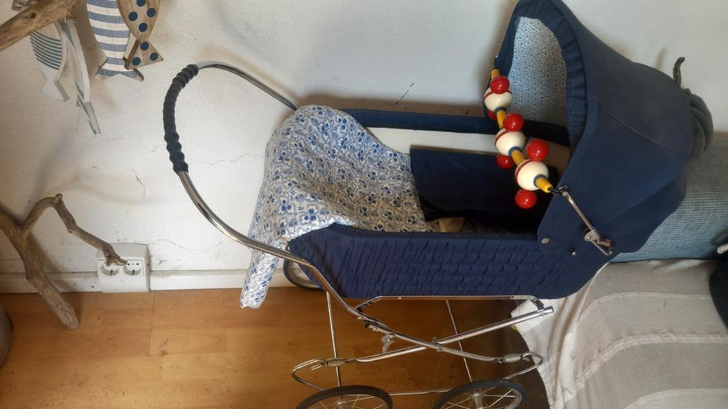 Vintage Jaren '80 Kinderwagen - Blauw, Ophalen, Gebruikt