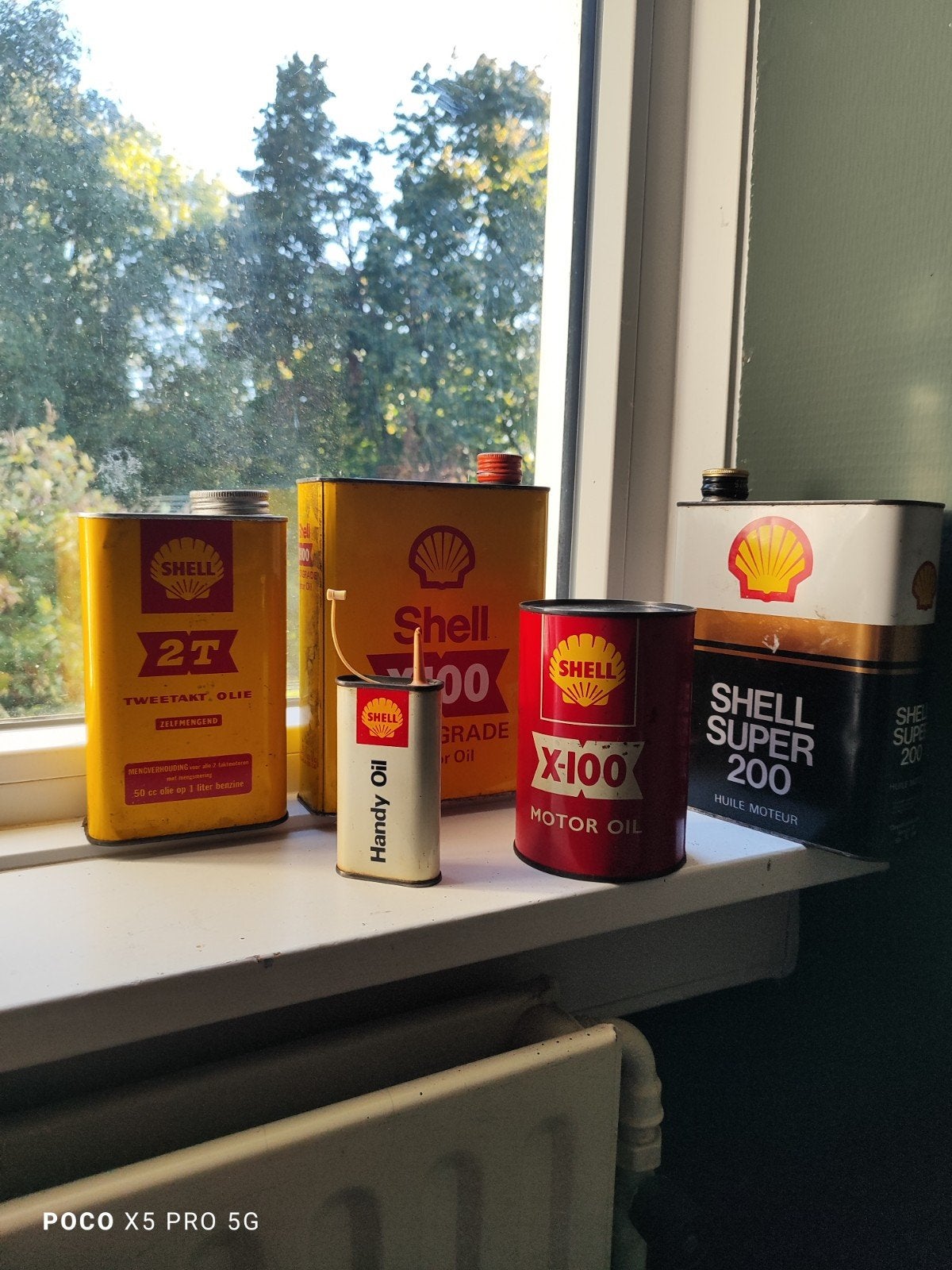 Partij Shell olieblikken, Verzamelen, Ophalen of Verzenden, Zo goed als nieuw, Verpakking